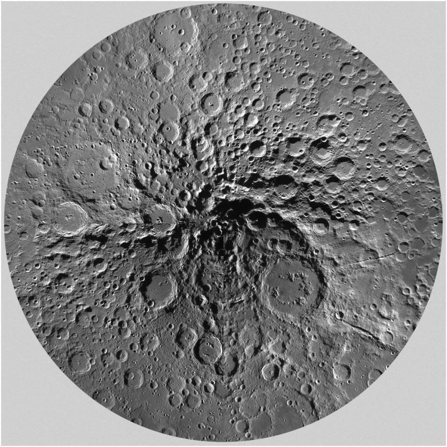Unmarked Map of the Moon, South Pole-Paper Art-20&quotx20"