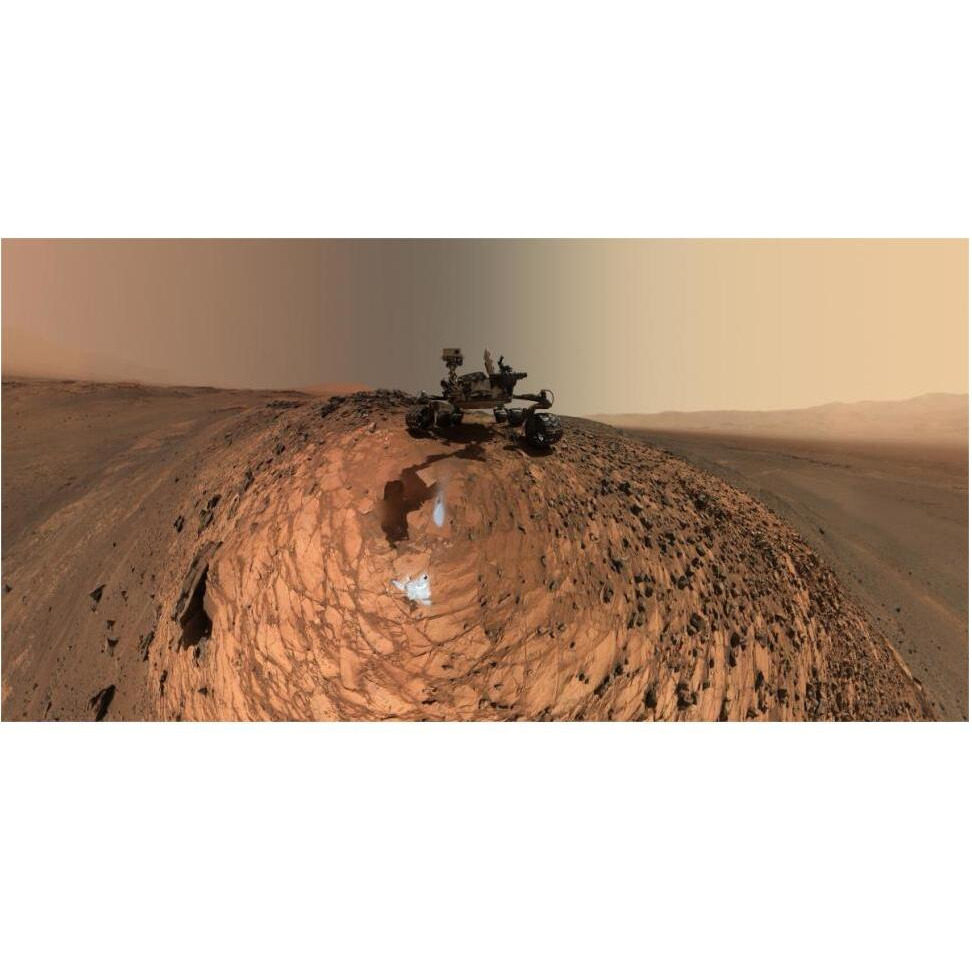 Curiosity Self-Portrait at Buckskin Drilling Site on Mount Sharp-Paper Art-62&quotx32"