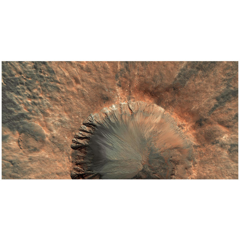 Mars HiRISE  -  Crater near Sirenum Fossae-Paper Art-26&quotx14"