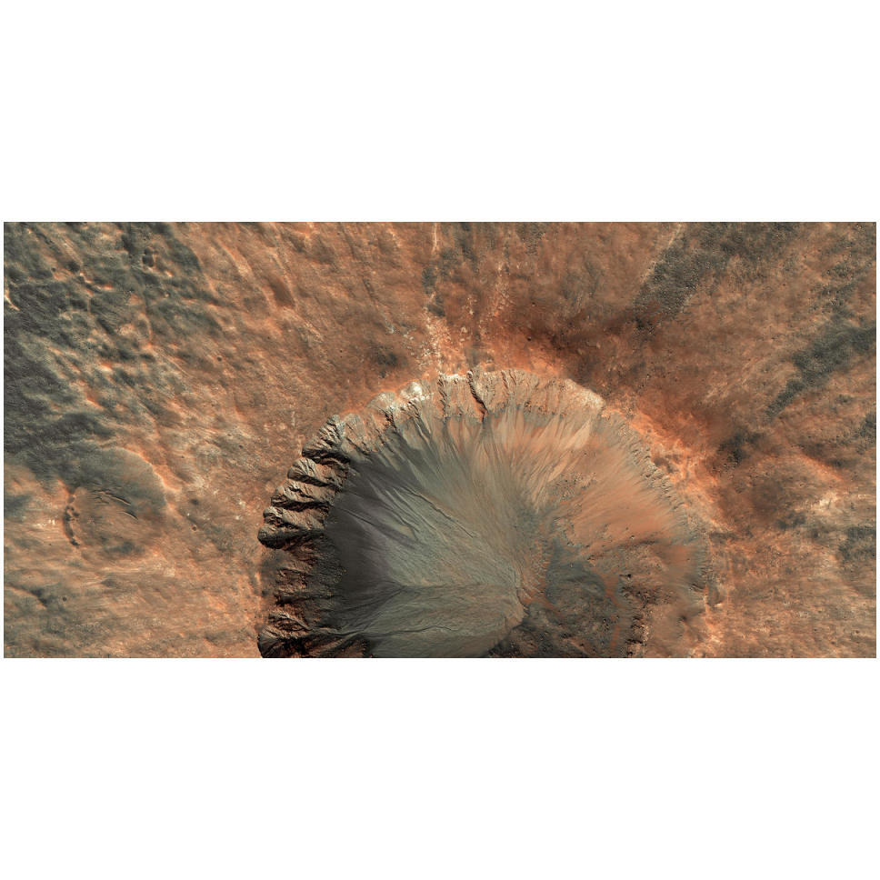 Mars HiRISE  -  Crater near Sirenum Fossae-Paper Art-50&quotx26"