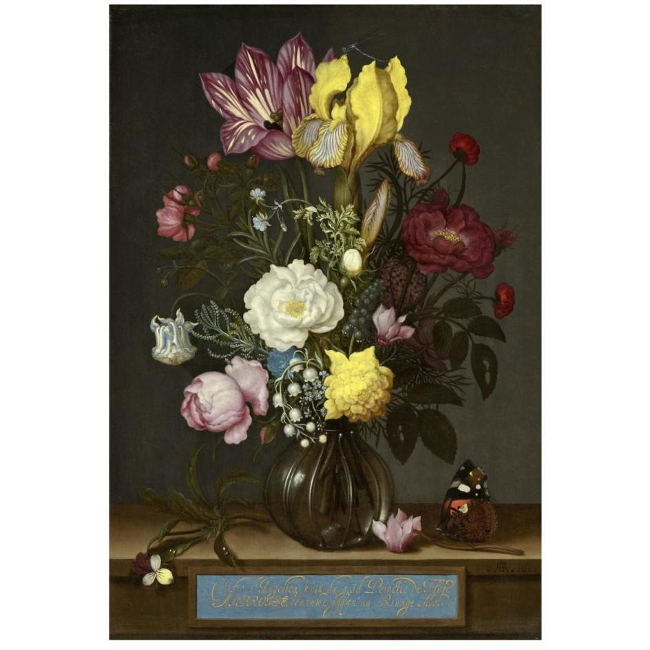 Bouquet of Flowers in a Glass Vase, 1621-Paper Art-18&quotx26"