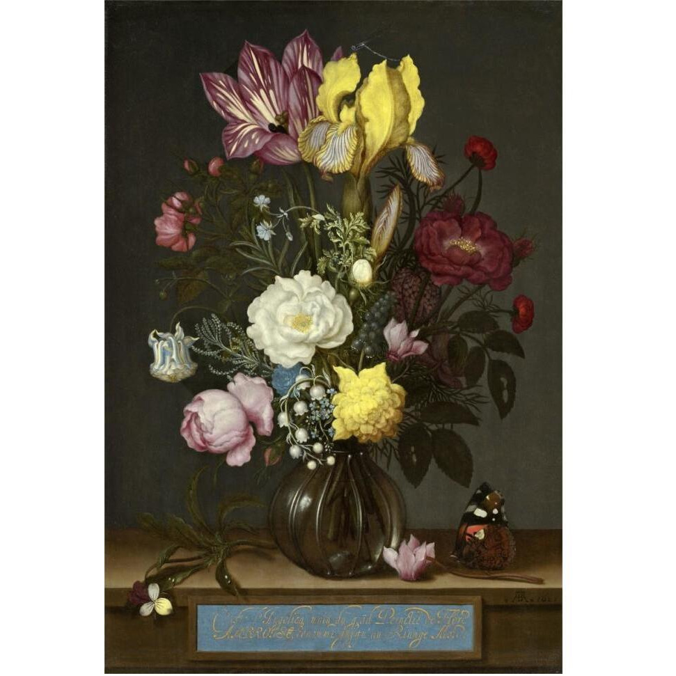 Bouquet of Flowers in a Glass Vase, 1621-Paper Art-42&quotx62"