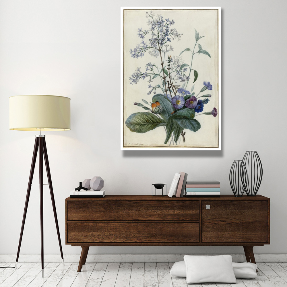 A Bouquet of Flowers with Insects-Paper Art-42&quotx62"