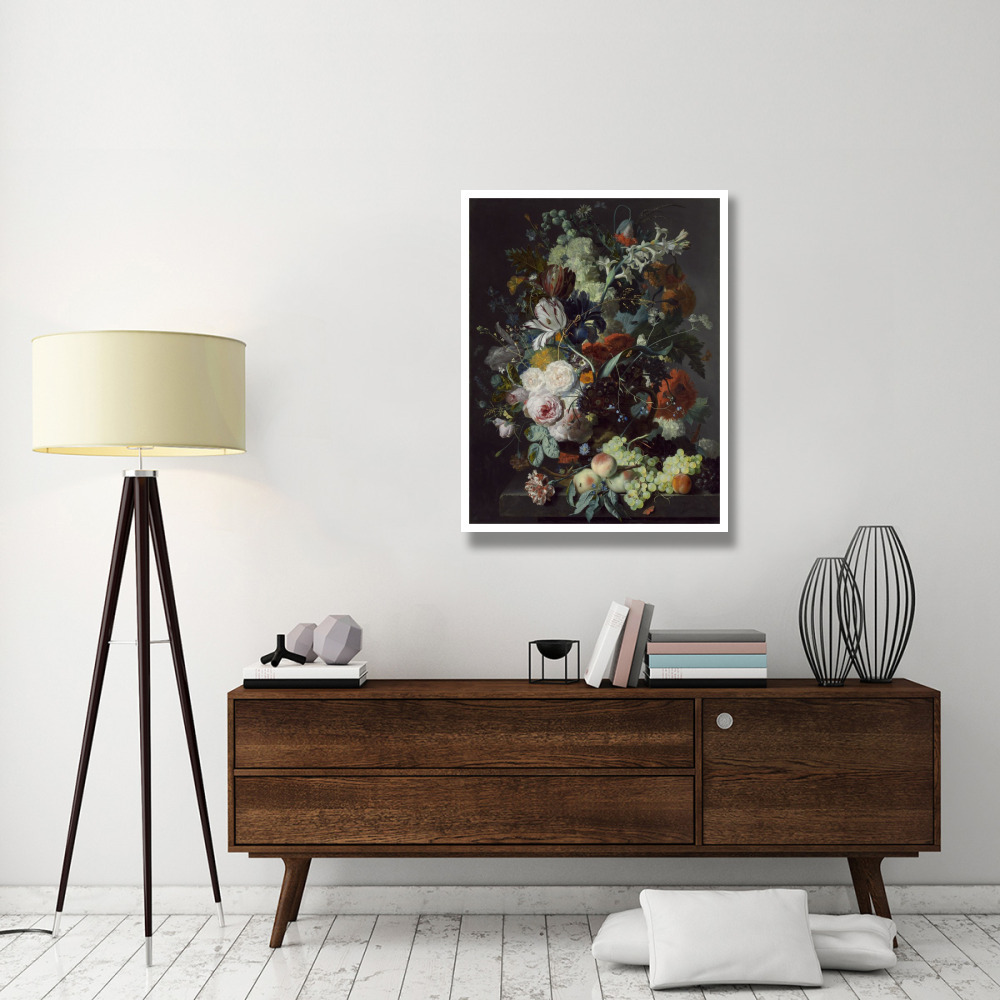 Still Life with Flowers and Fruit, c. 1715-Paper Art-32&quotx42"