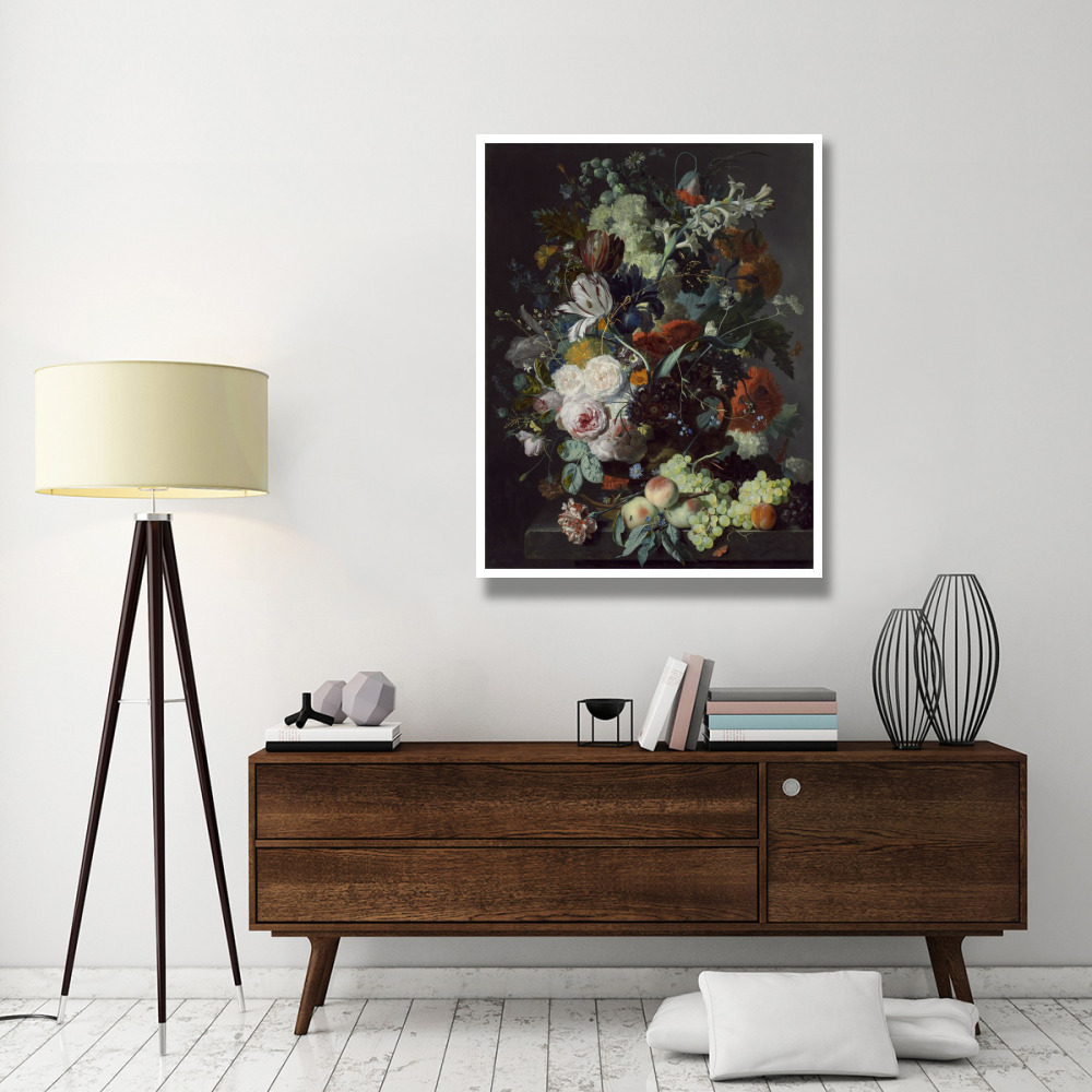 Still Life with Flowers and Fruit, c. 1715-Paper Art-38&quotx50"