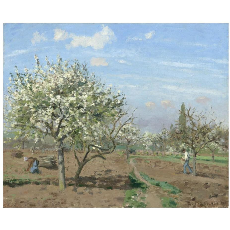 Orchard in Bloom, Louveciennes, 1872-Paper Art-22&quotx18"