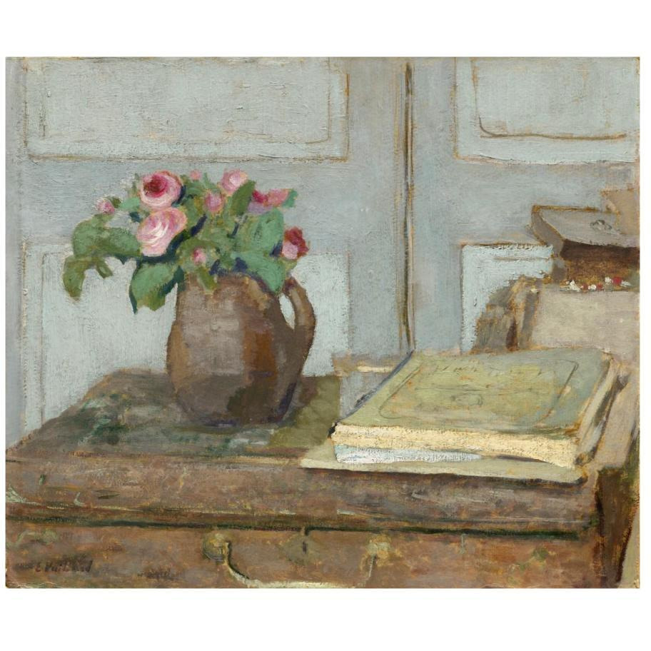 The Artist's Paint Box and Moss Roses, 1898-Paper Art-18&quotx15"