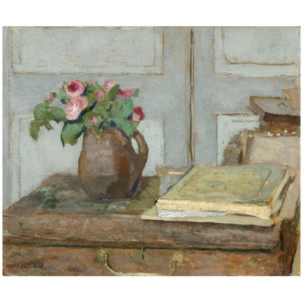 The Artist's Paint Box and Moss Roses, 1898-Paper Art-42&quotx36"