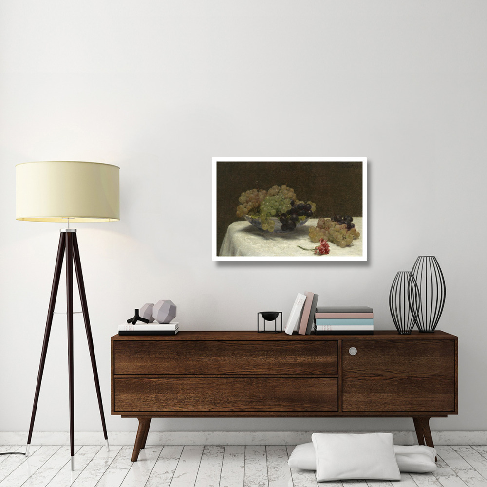 Still Life with Grapes and a Carnation, c. 1880-Paper Art-38&quotx26"