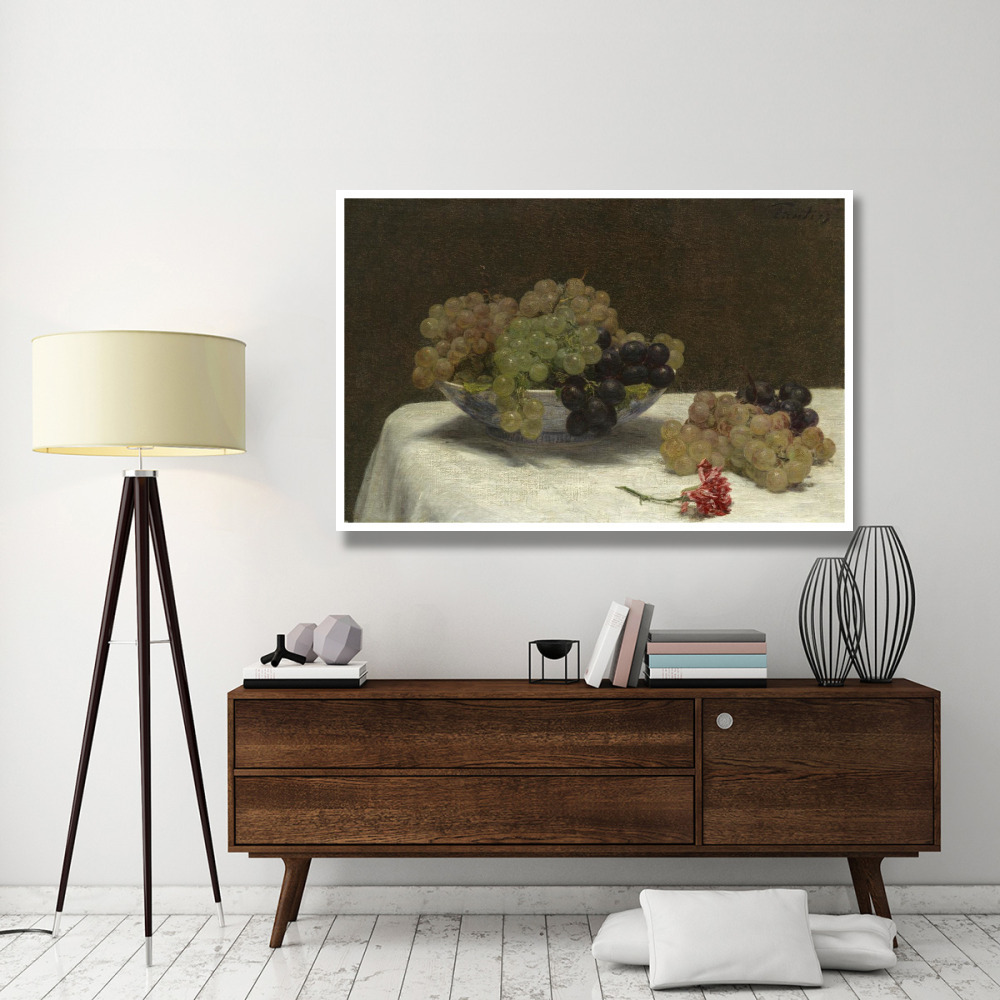 Still Life with Grapes and a Carnation, c. 1880-Paper Art-62&quotx42"