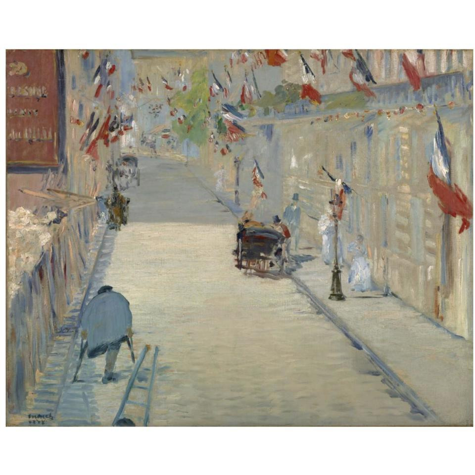 The Rue Mosnier with Flags-Paper Art-37&quotx30"
