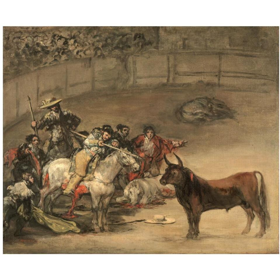 Bullfight, Suerte de Varas-Paper Art-38&quotx32"