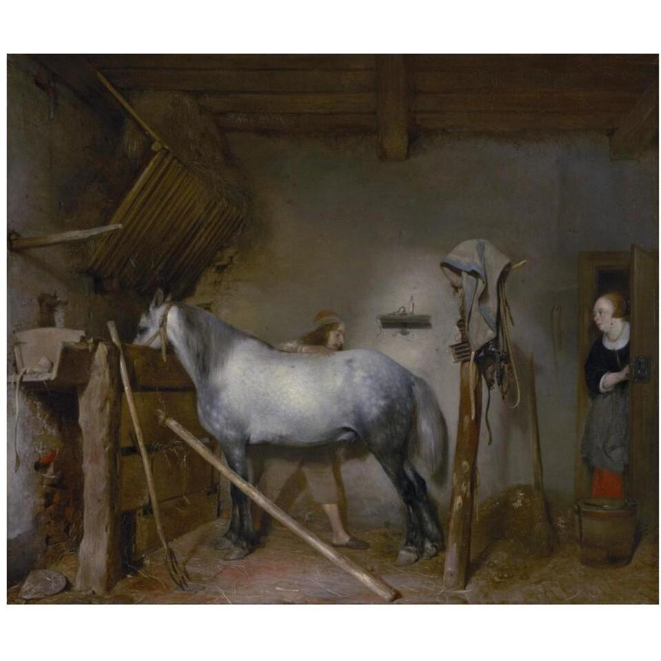 Horse Stable-Paper Art-38&quotx32"