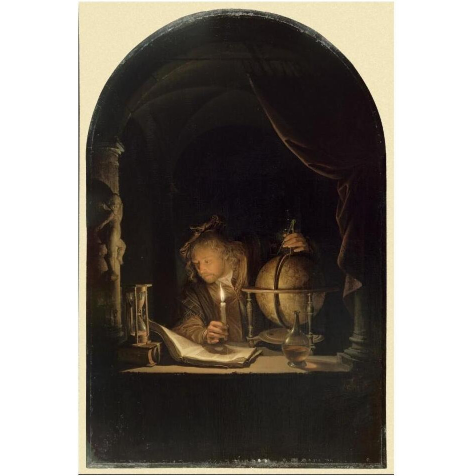 Astronomer by Candlelight, late 1650s-Paper Art-14&quotx20"