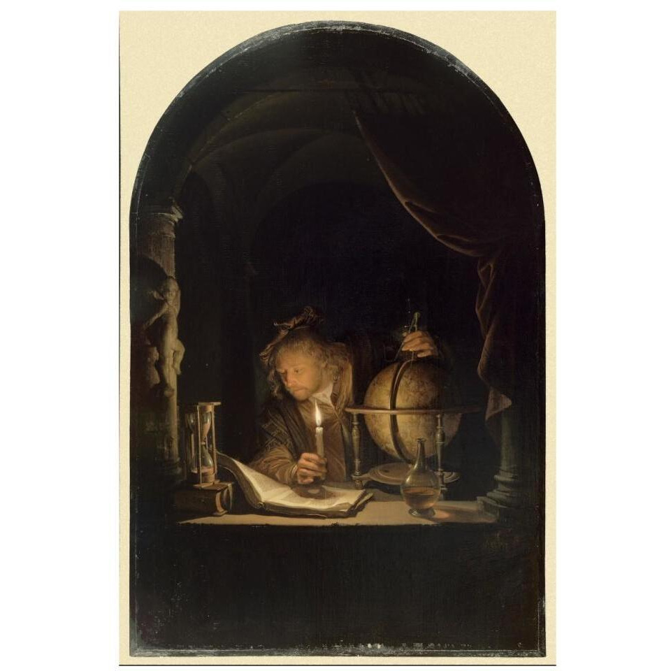 Astronomer by Candlelight, late 1650s-Paper Art-22&quotx32"