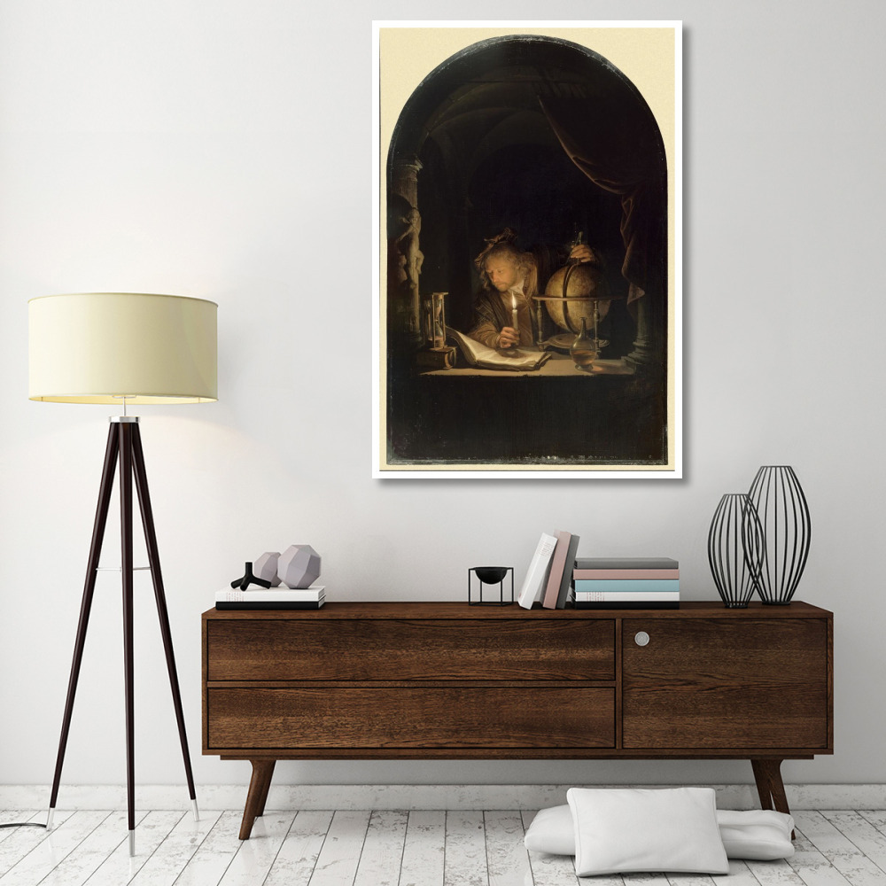 Astronomer by Candlelight, late 1650s-Paper Art-42&quotx62"