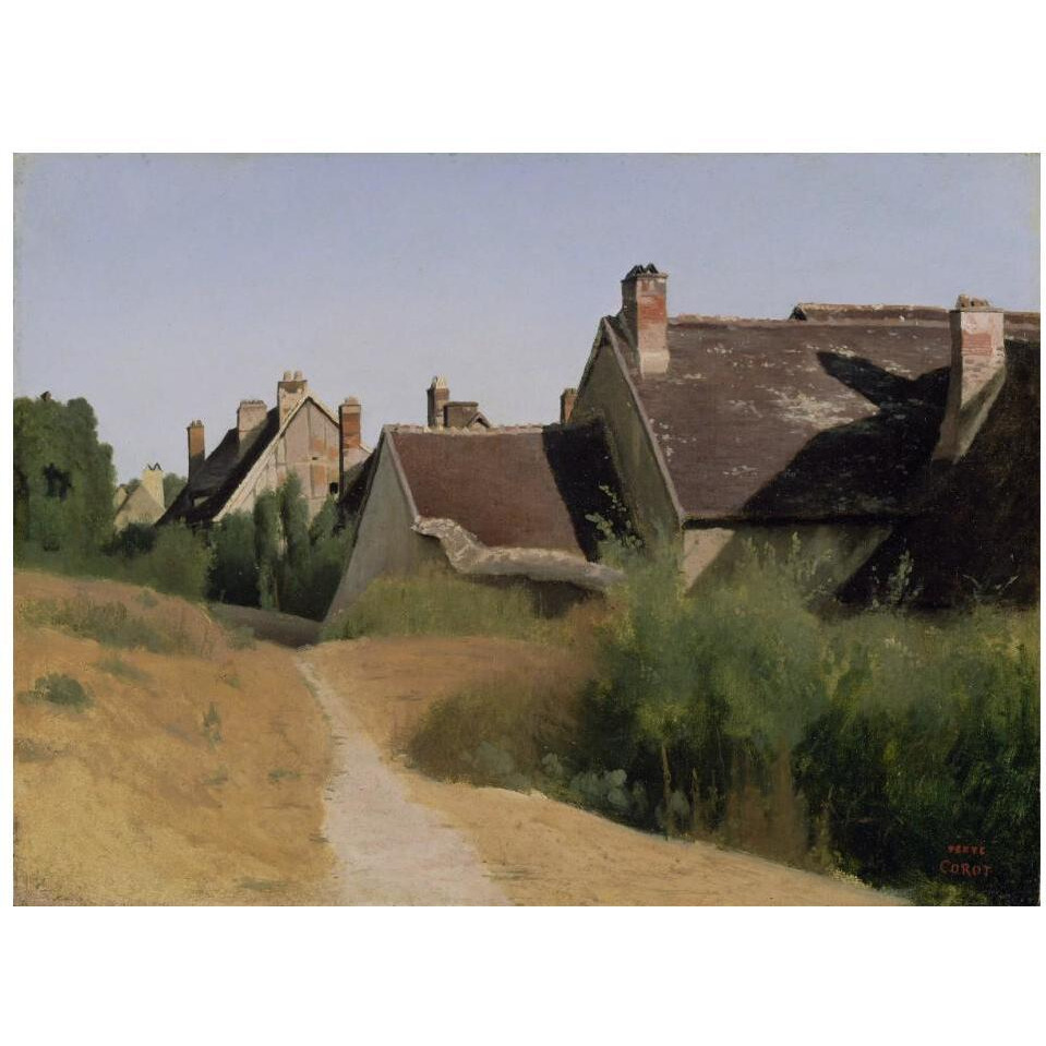 Houses near Orleans-Paper Art-18&quotx14"