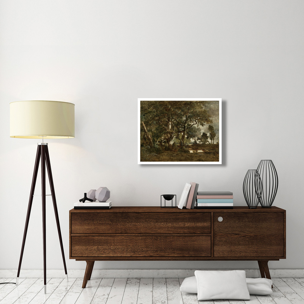 Forest of Fontainebleau, Cluster of Tall Trees Overlooking the Plain of Clair-Bois at the Edge of Bas-Breau-Paper Art-34&quotx26"