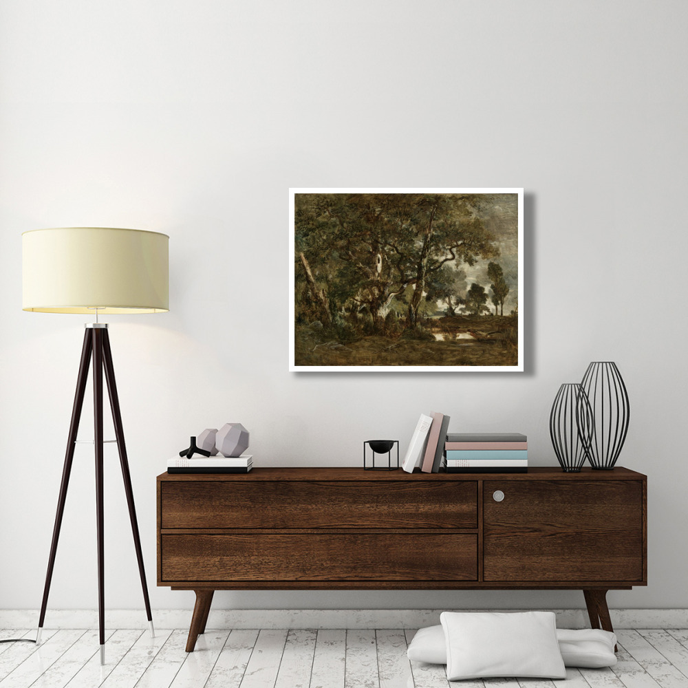 Forest of Fontainebleau, Cluster of Tall Trees Overlooking the Plain of Clair-Bois at the Edge of Bas-Breau-Paper Art-42&quotx32"
