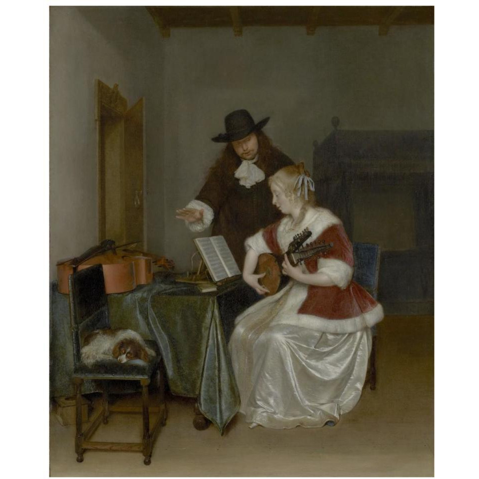 The Music Lesson-Paper Art-30&quotx37"