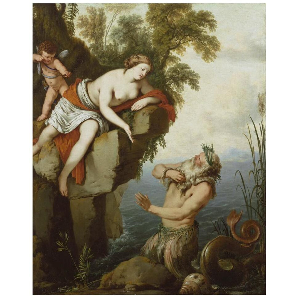 Glaucus and Scylla-Paper Art-30&quotx37"