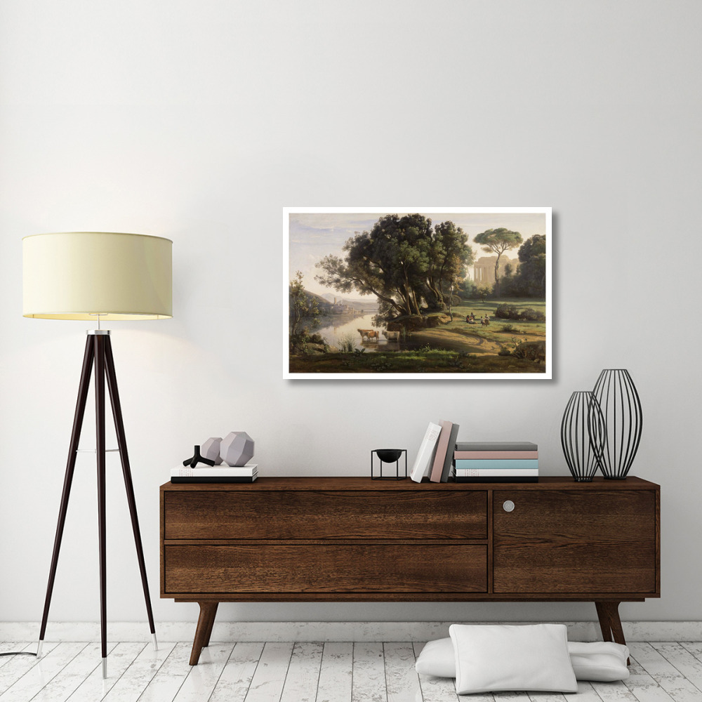 Italian Landscape (Soleil Levant)-Paper Art-46&quotx29"