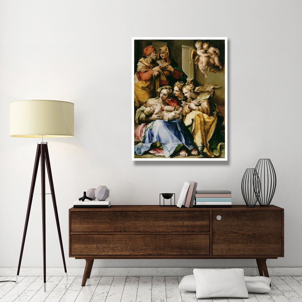 Holy Family with Saints Anne, Catherine of Alexandria, and Mary Magdalene-Paper Art-38&quotx50"