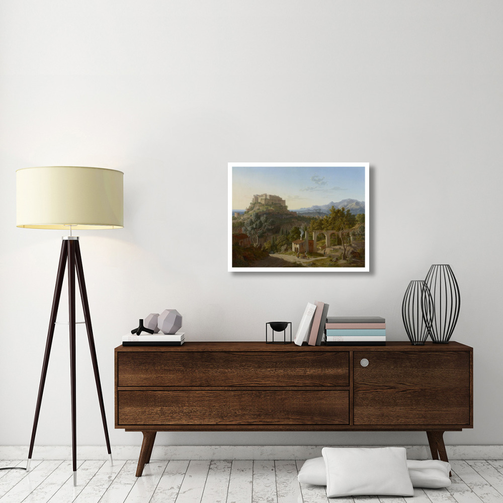 Landscape with the Castle of Massa di Carrara-Paper Art-34&quotx26"