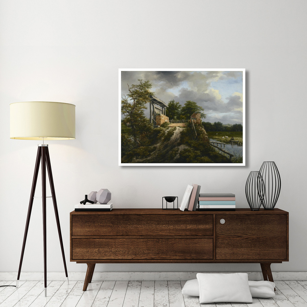 Bridge with a Sluice-Paper Art-50&quotx38"