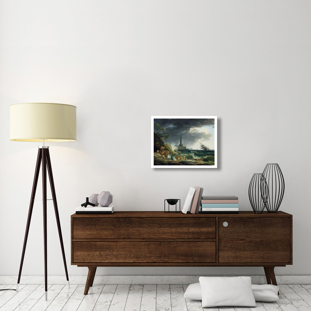 A Storm on a Mediterranean Coast-Paper Art-26&quotx20"