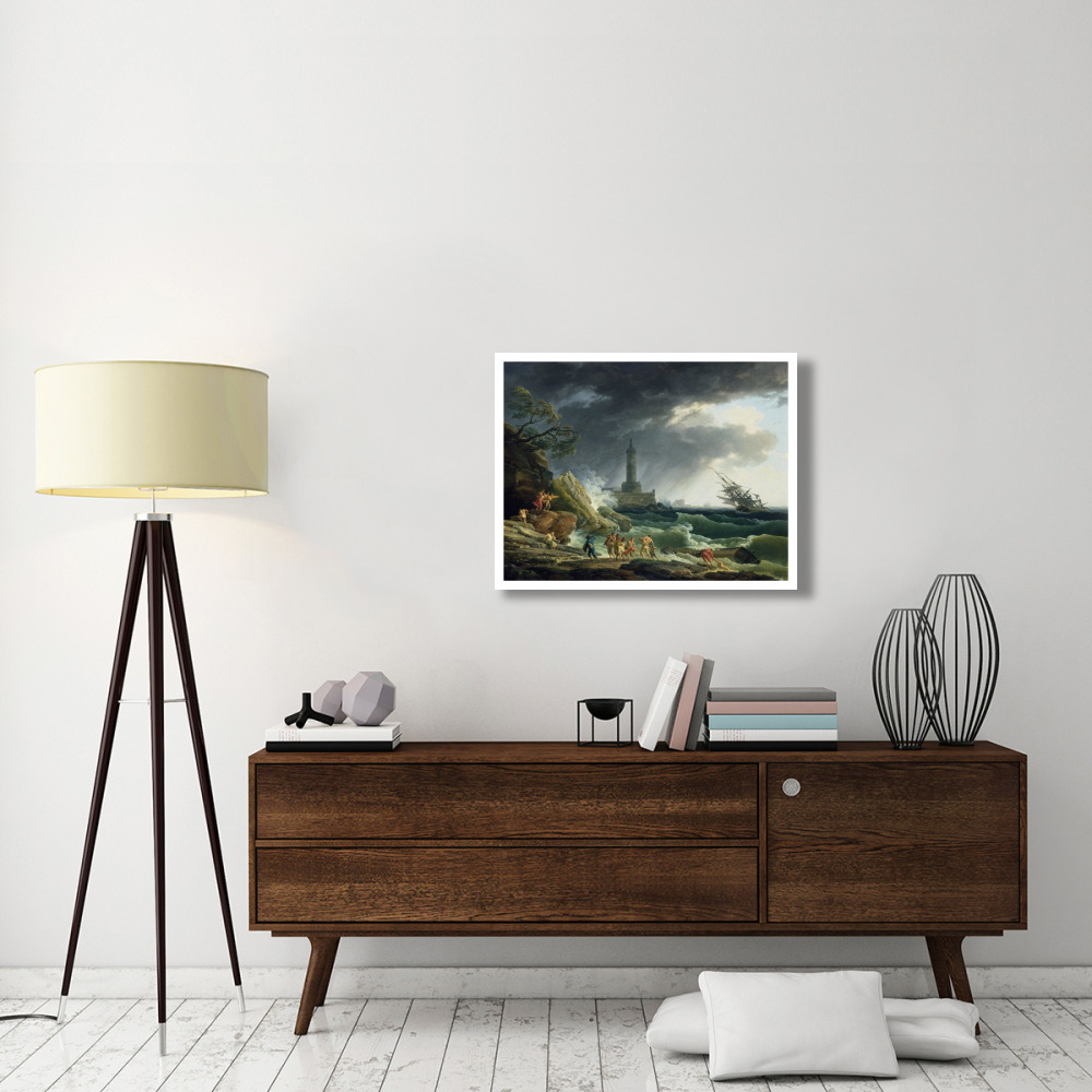 A Storm on a Mediterranean Coast-Paper Art-34&quotx26"