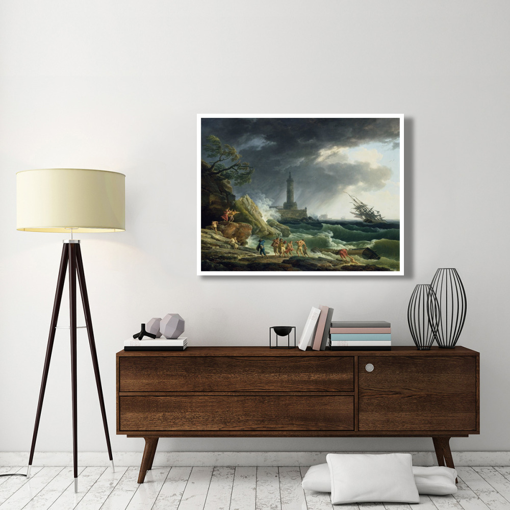 A Storm on a Mediterranean Coast-Paper Art-50&quotx38"