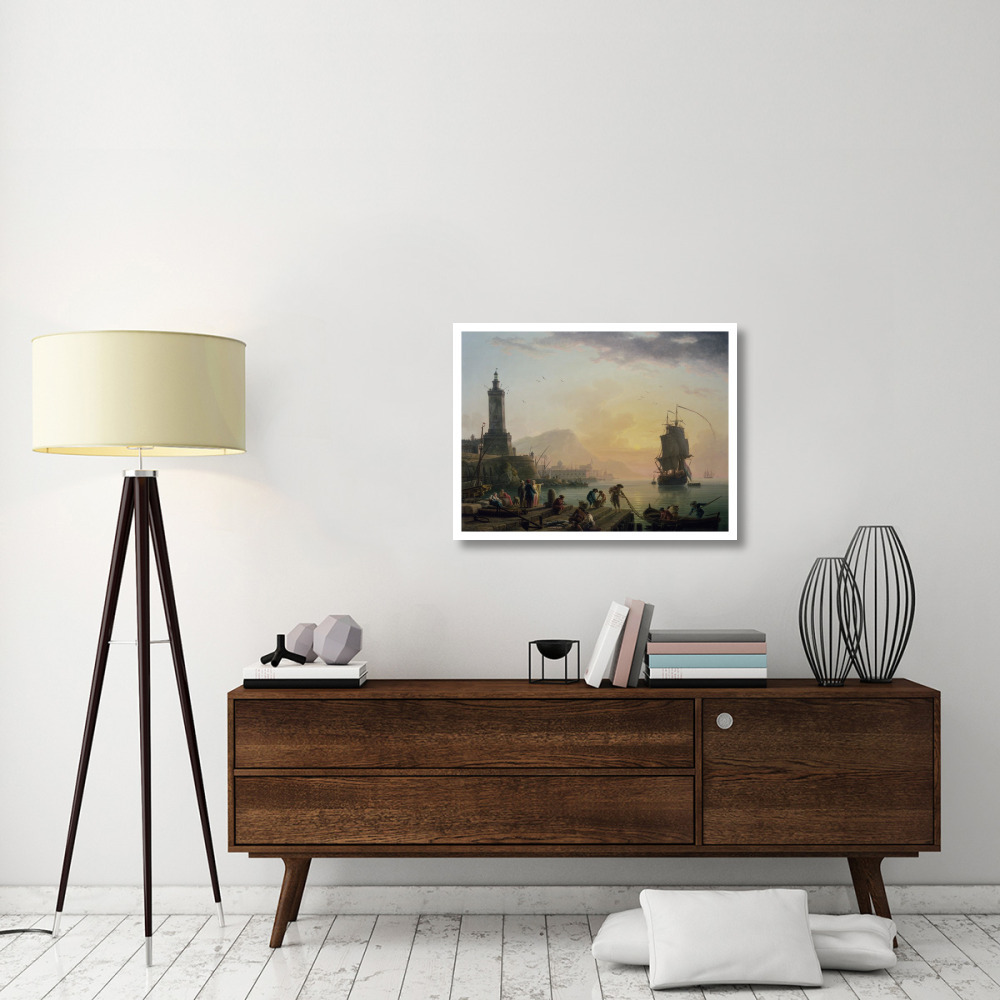 A Calm at a Mediterranean Port-Paper Art-34&quotx26"