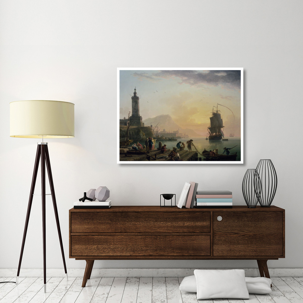 A Calm at a Mediterranean Port-Paper Art-50&quotx38"