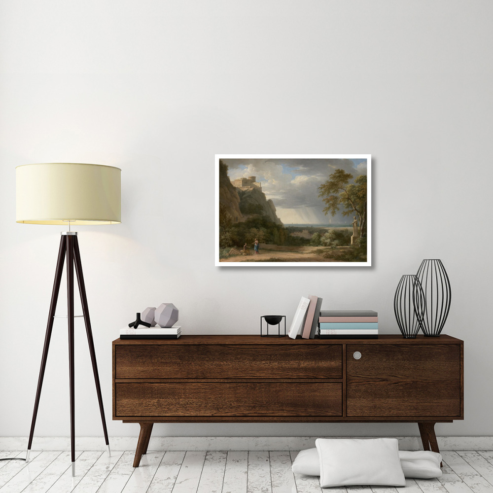 Classical Landscape with Figures and Sculpture-Paper Art-38&quotx27"