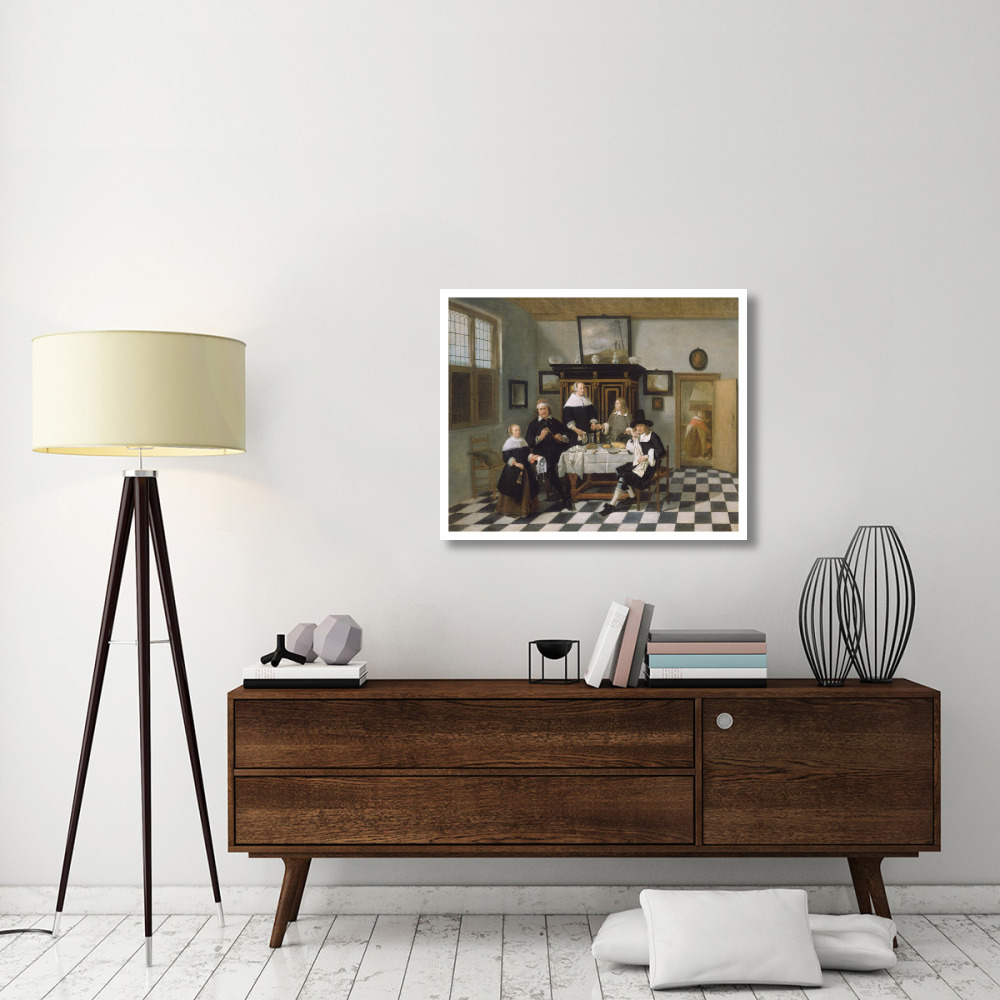Family Group in an Interior-Paper Art-37&quotx30"