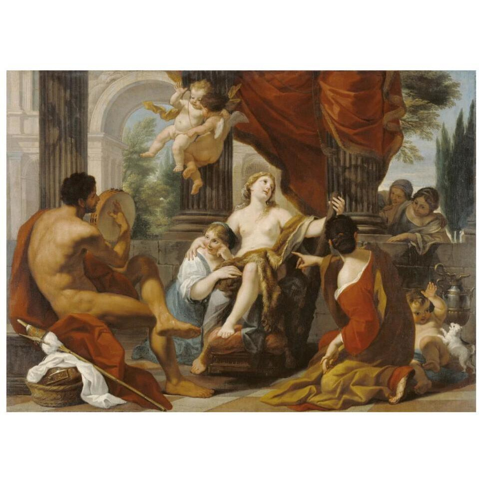 Hercules and Omphale-Paper Art-34&quotx26"