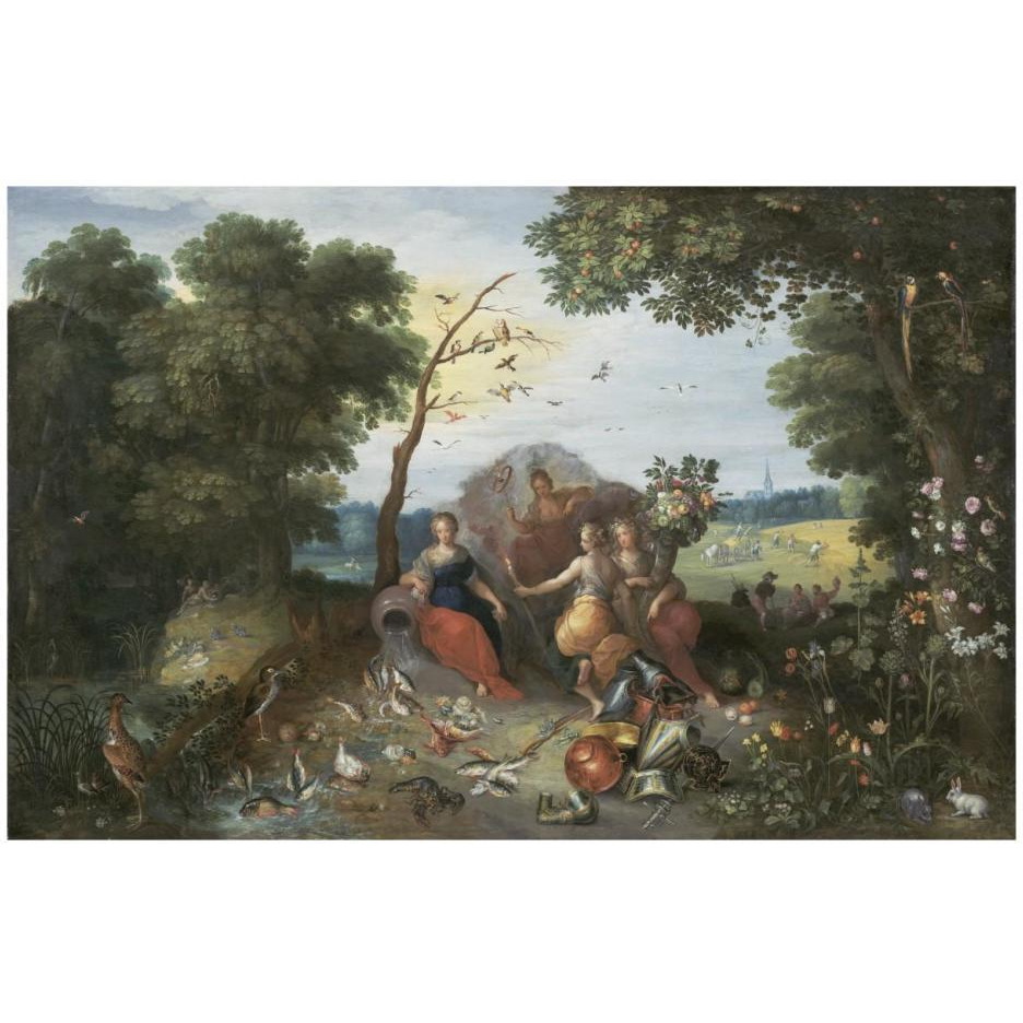 Landscape with Allegories of the Four Elements-Paper Art-26&quotx18"