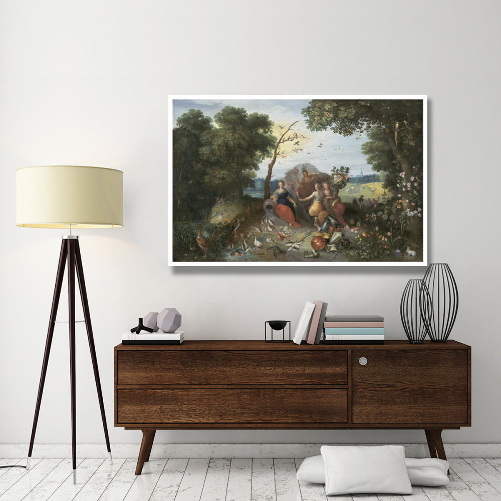 Landscape with Allegories of the Four Elements-Paper Art-62&quotx42"