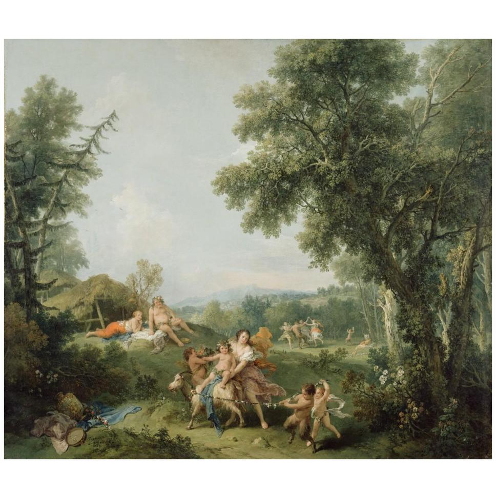 Landscape with the Education of Bacchus-Paper Art-42&quotx36"