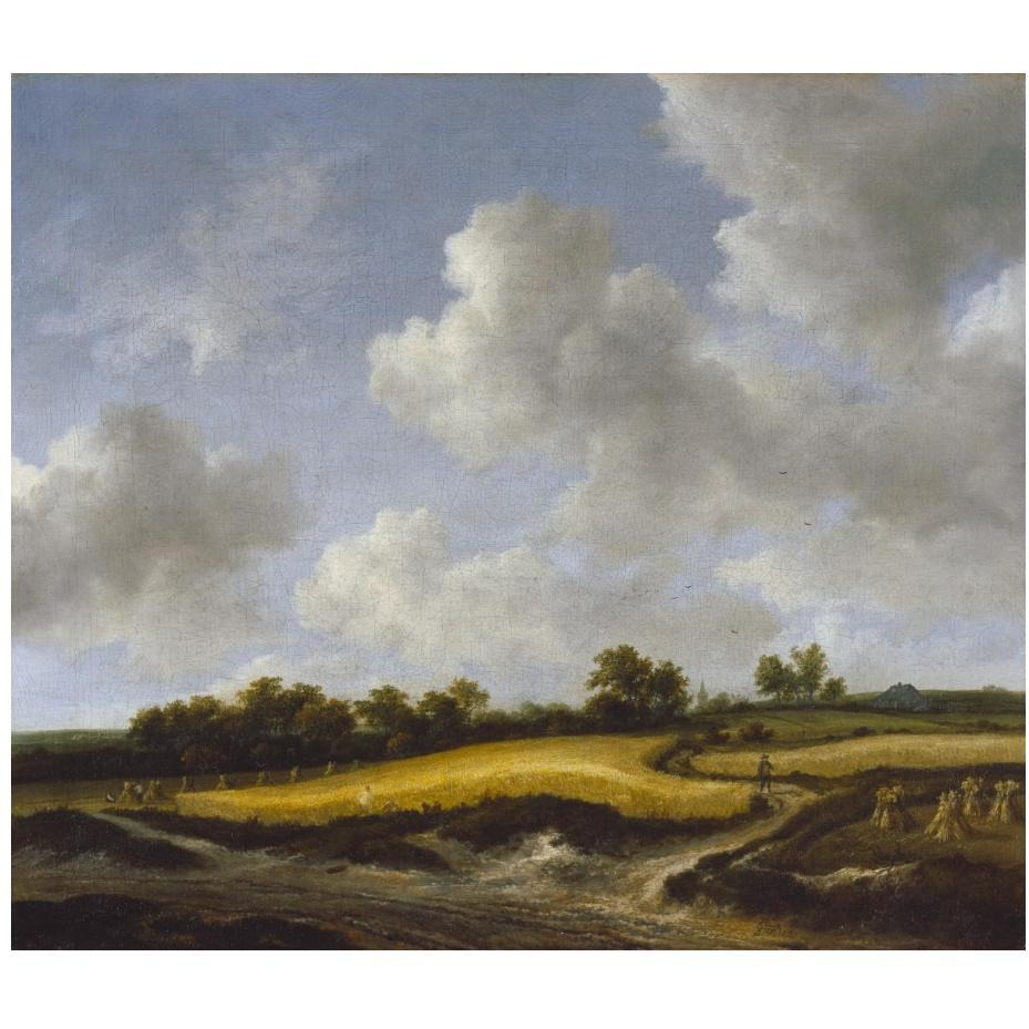 Landscape with a Wheatfield-Paper Art-24&quotx21"