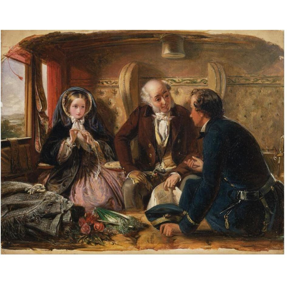 First Class - The Meeting, 1855-Paper Art-30&quotx24"