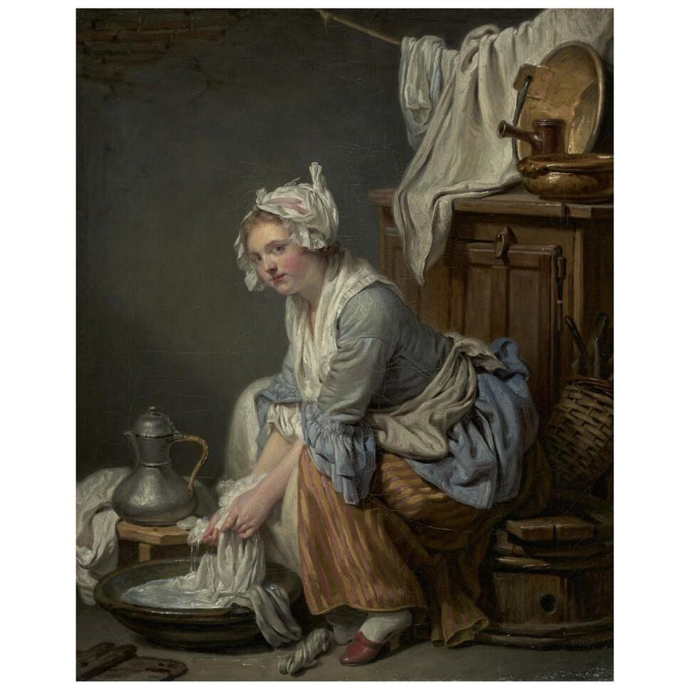 The Laundress (La Blanchisseuse)-Paper Art-30&quotx37"