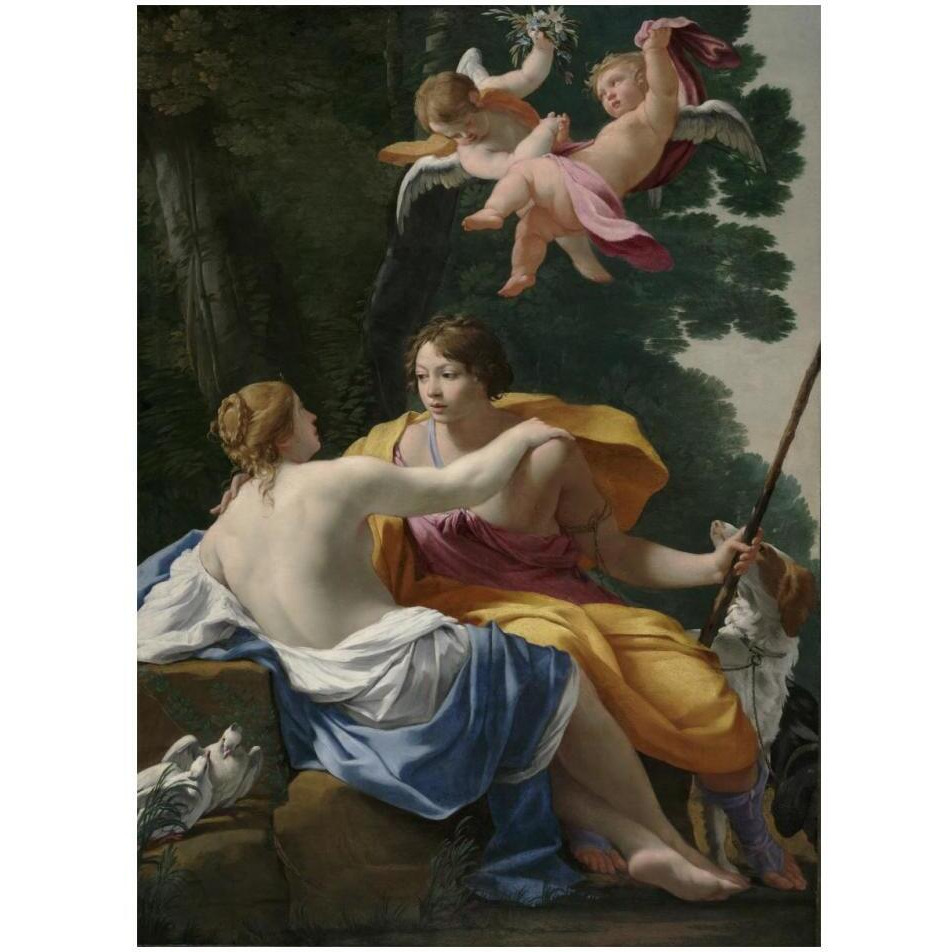 Venus and Adonis-Paper Art-14&quotx18"