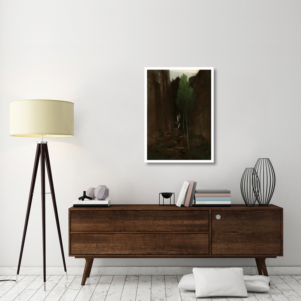Quell in einer Felsschlucht (Spring in a Narrow Gorge)-Paper Art-28&quotx38"