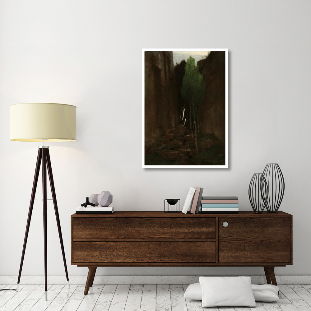 Quell in einer Felsschlucht (Spring in a Narrow Gorge)-Paper Art-33&quotx46"