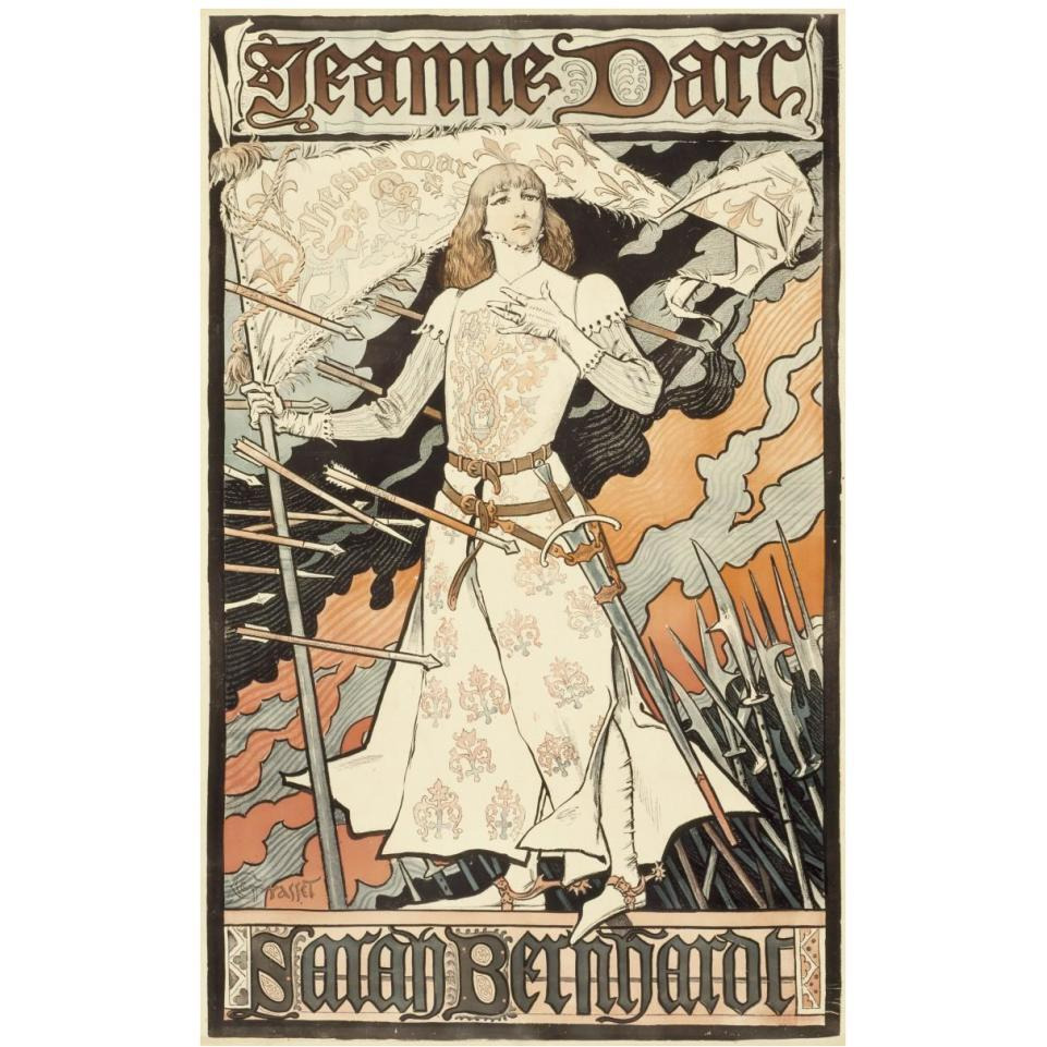 Jeanne d'Arc-Sarah Bernhardt-Paper Art-27&quotx42"