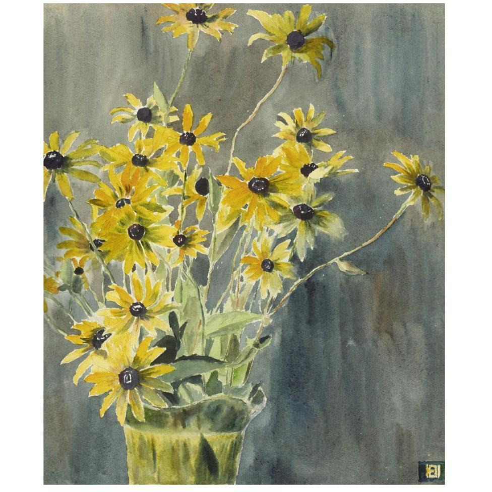 Vase with Blackeyed Susans-Paper Art-39&quotx46"