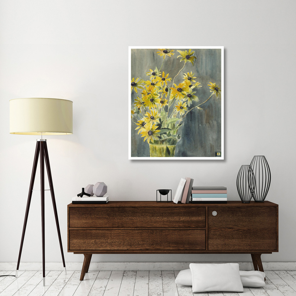 Vase with Blackeyed Susans-Paper Art-39&quotx46"