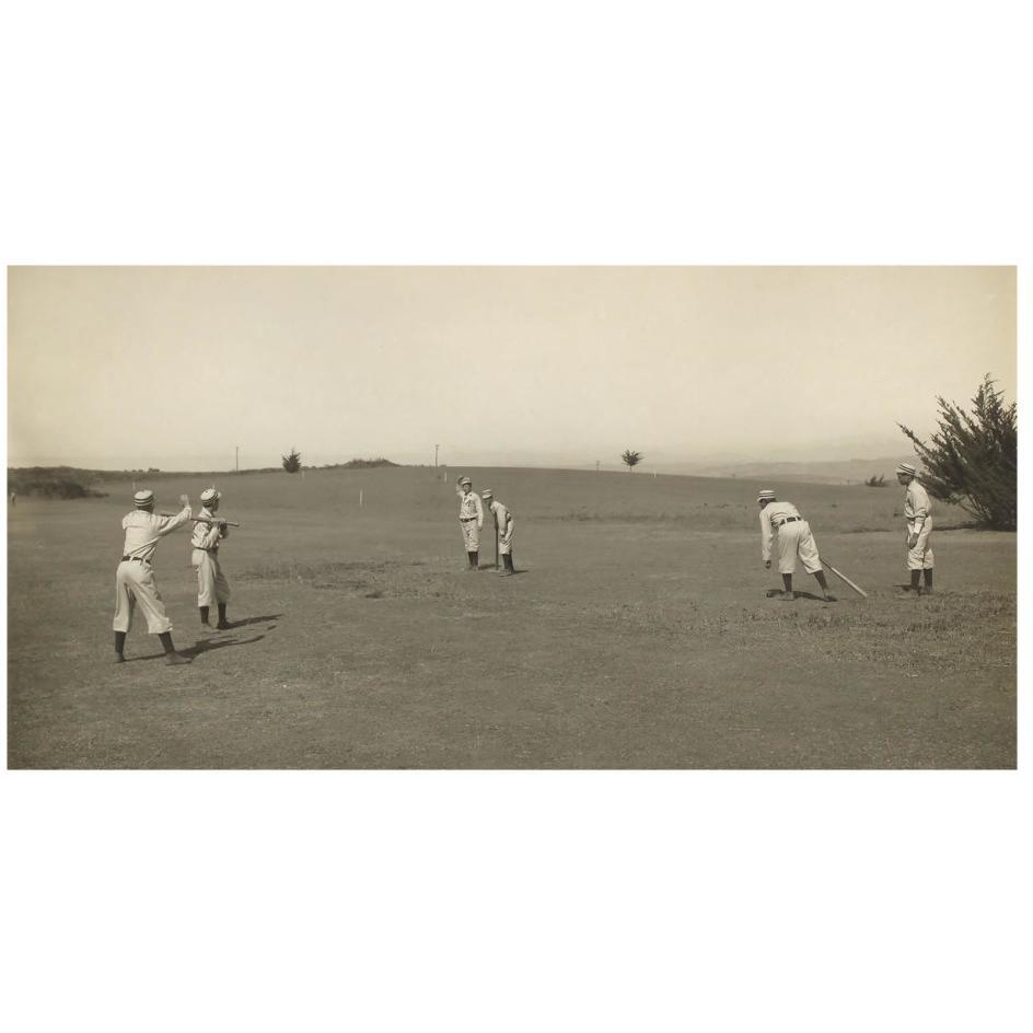 Six Boys With A Ball And Three Bats, Playing Three Old Cat-Paper Art-26&quotx14"